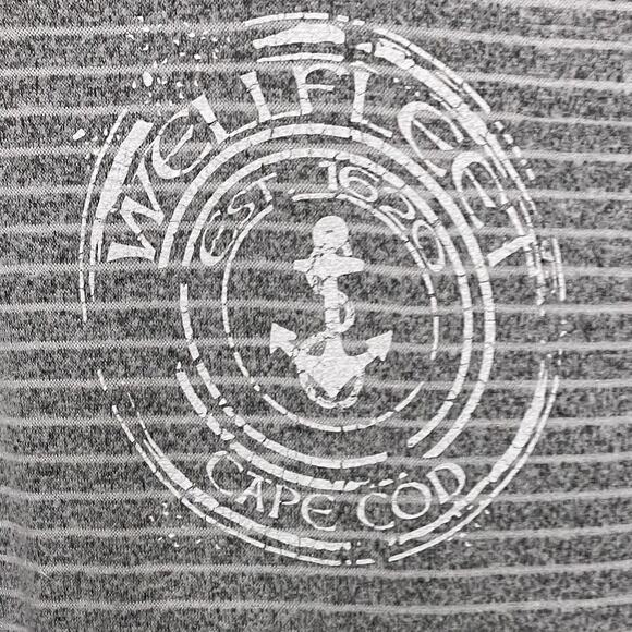 Liquid Energy Cape Cod MA  Hoodie Sweatshirt Striped Pullover Gray L‎ Beach - Picture 6 of 12